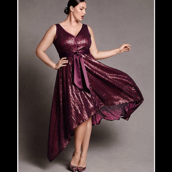 lane bryant red sequin dress